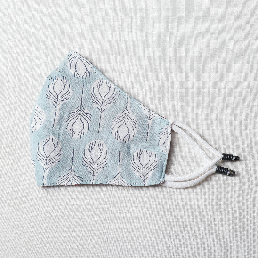  Sanganeri Block Printed Cotton 3 Layer Snug Fit Face Cover 