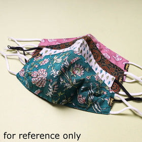  Sanganeri Block Printed Cotton 3 Layer Snug Fit Face Cover 