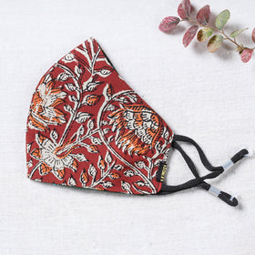  Sanganeri Block Printed Cotton 3 Layer Snug Fit Face Cover 