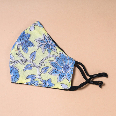  Sanganeri Block Printed Cotton 3 Layer Snug Fit Face Cover 