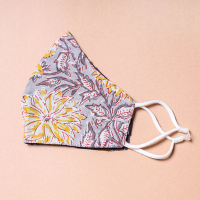  Sanganeri Block Printed Cotton 3 Layer Snug Fit Face Cover 