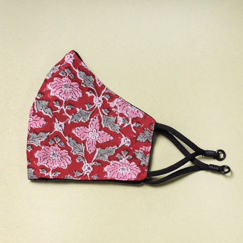  Sanganeri Block Printed Cotton 3 Layer Snug Fit Face Cover 
