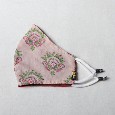  Sanganeri Block Printed Cotton 3 Layer Snug Fit Face Cover 