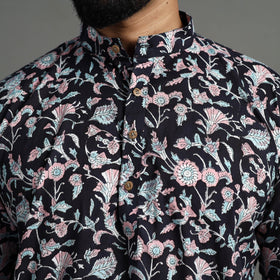 Sanganeri Block Printed Cotton Men Short Kurta 02 