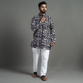  Sanganeri Block Printed Cotton Men Short Kurta 02 