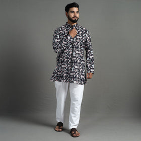  Sanganeri Block Printed Cotton Men Short Kurta 02 