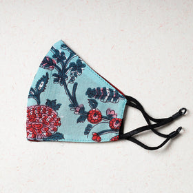  Sanganeri Block Printed Cotton Snug Fit Face Cover 