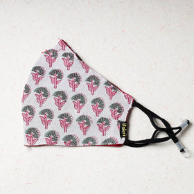  Sanganeri Block Printed Cotton Snug Fit Face Cover 