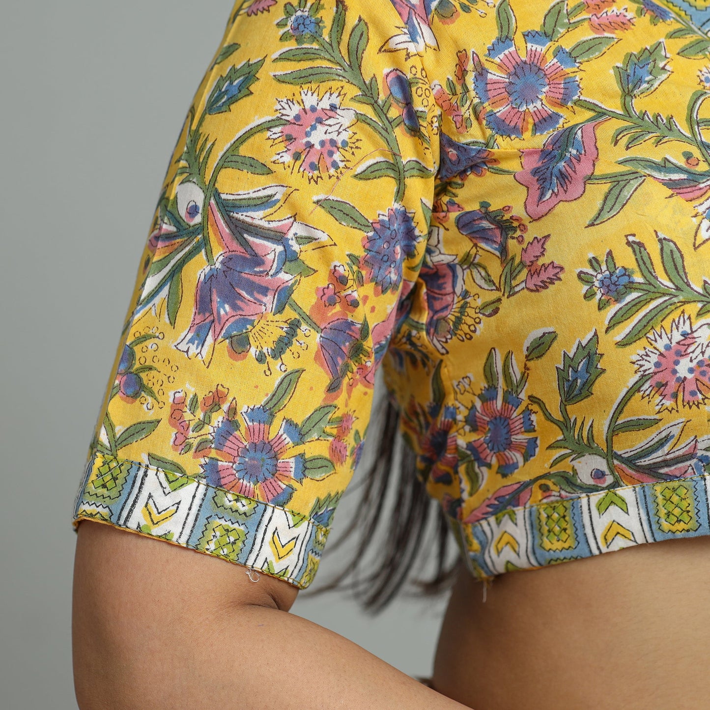 Buy Sanganeri Block Printed Cotton Stitched Blouse 19 