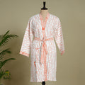  Sanganeri Block Printed Waffle Weave Handwoven Bath Robe 
