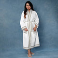 Buy Sanganeri Block Printed Waffle Weave Handwoven Bath Robe Online at iTokri.com