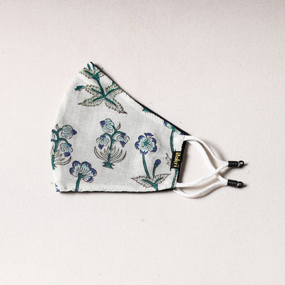  Sanganeri Block Printing Cotton 3 Layer Snug Fit Face Cover 