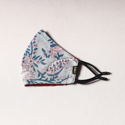  Sanganeri Block Printing Cotton 3 Layer Snug Fit Face Cover 
