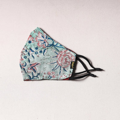  Sanganeri Block Printing Cotton 3 Layer Snug Fit Face Cover 