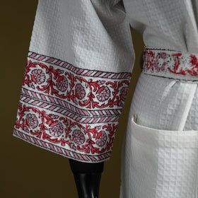 Sanganeri waffle weave handwoven bath robe 01 - handcrafted