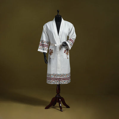 Sanganeri waffle weave handwoven bath robe 02 - handcrafted