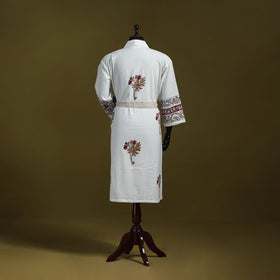 Sanganeri waffle weave handwoven bath robe 02 - handcrafted