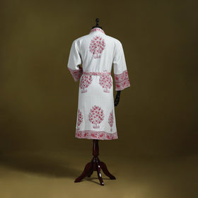 Sanganeri waffle weave handwoven bath robe 03 - handcrafted