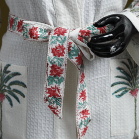 Sanganeri waffle weave handwoven bath robe 04 - handcrafted