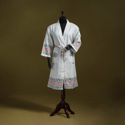 Sanganeri waffle weave handwoven bath robe 04 - handcrafted