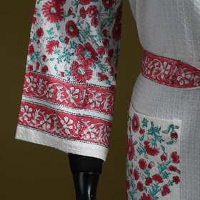 Sanganeri waffle weave handwoven bath robe 05 - handcrafted