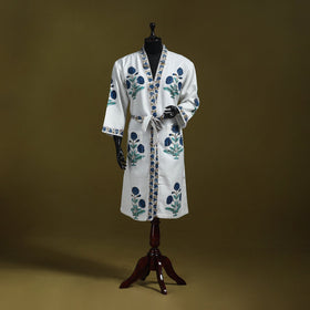 Sanganeri waffle weave handwoven bath robe 06 - handcrafted