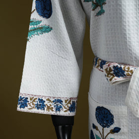 Sanganeri waffle weave handwoven bath robe 06 - handcrafted