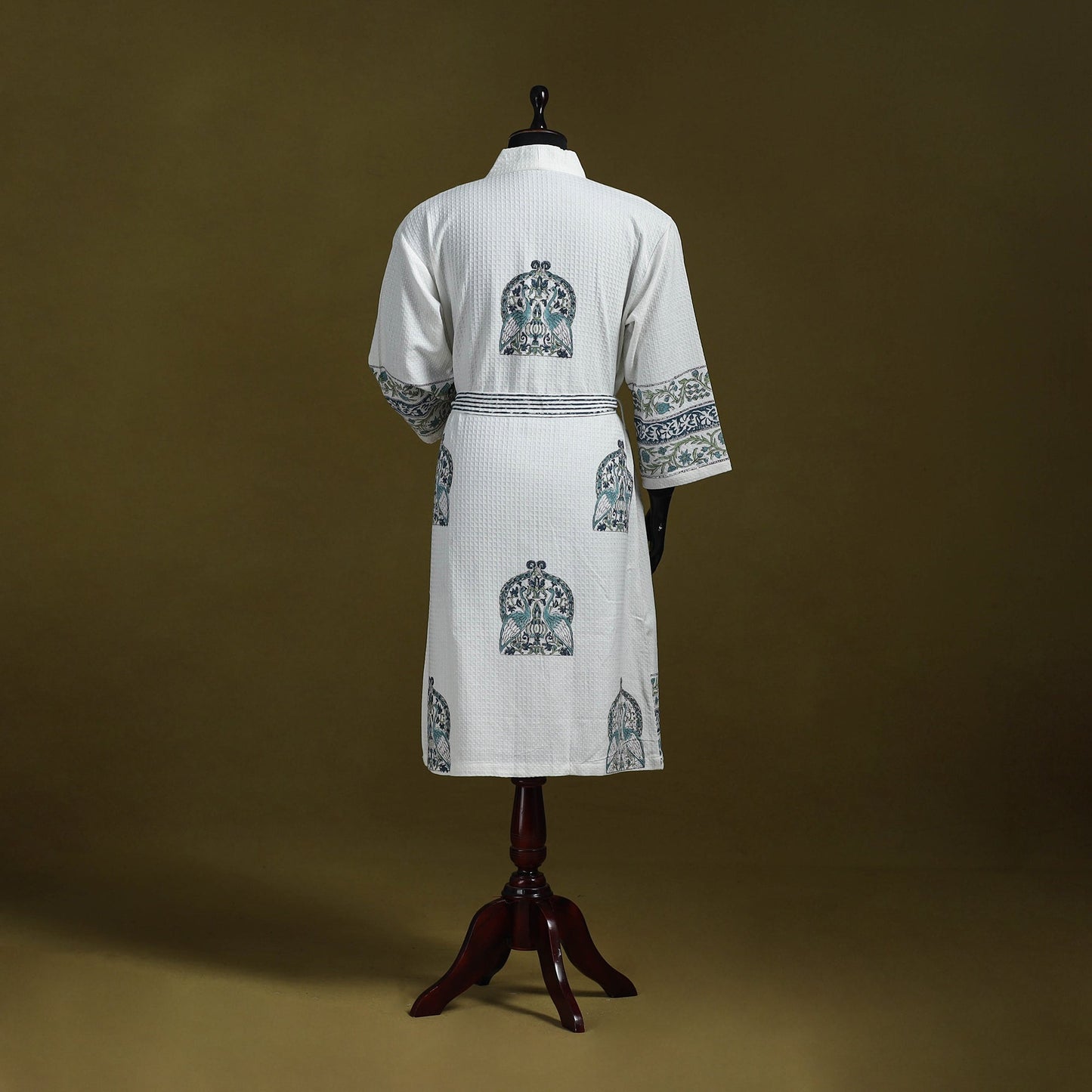 Sanganeri waffle weave handwoven bath robe 07 - handcrafted