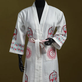 Sanganeri waffle weave handwoven bath robe 09 - handcrafted