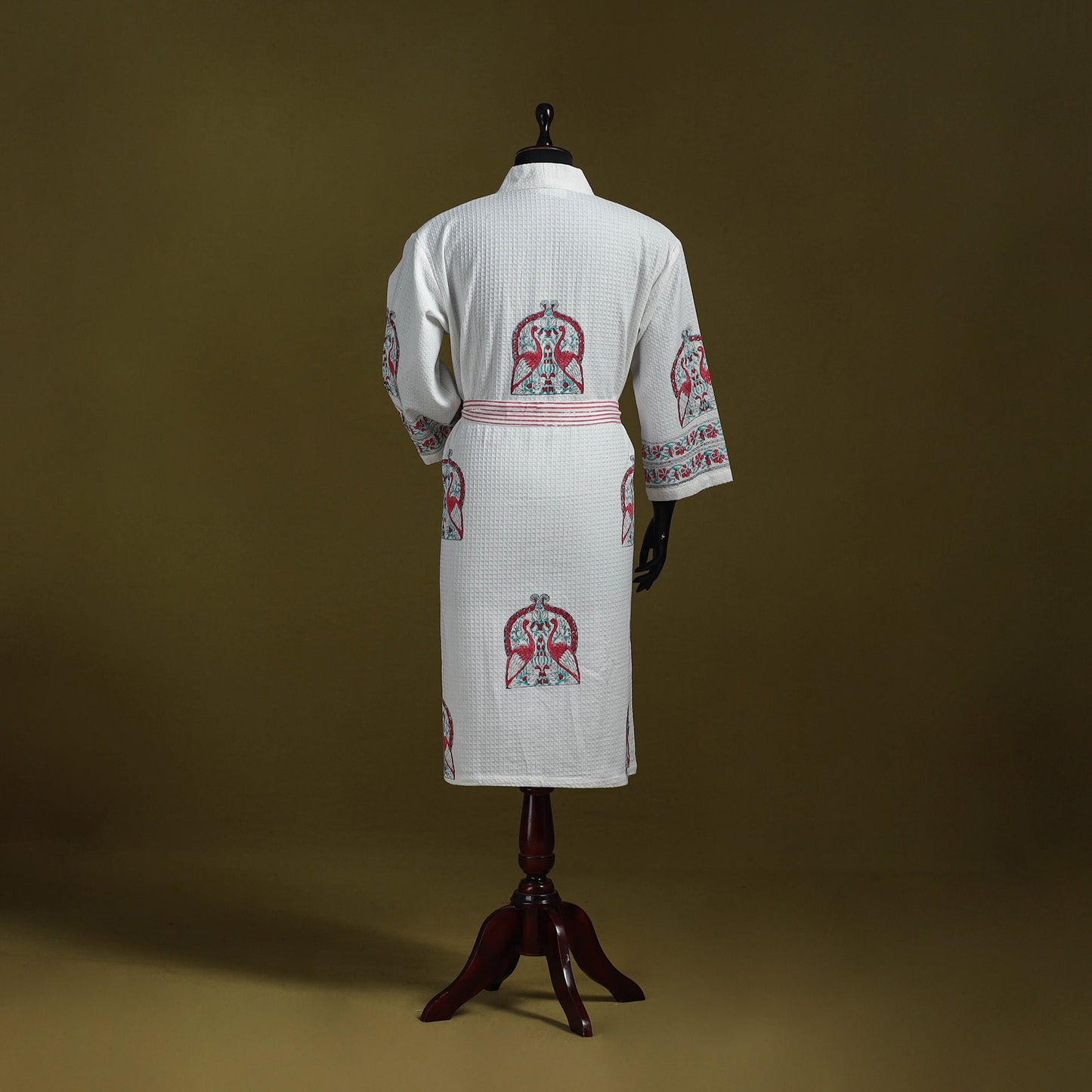 Sanganeri waffle weave handwoven bath robe 09 - handcrafted