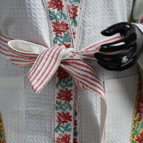 Sanganeri waffle weave handwoven bath robe 10 - handcrafted