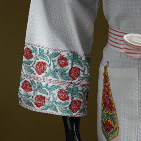 Sanganeri waffle weave handwoven bath robe 10 - handcrafted