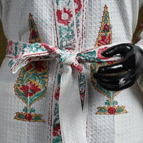 Sanganeri waffle weave handwoven bath robe 11 - handcrafted