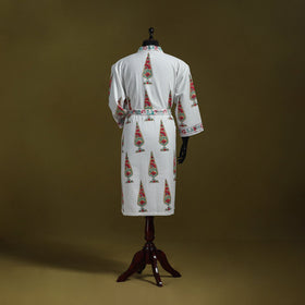 Sanganeri waffle weave handwoven bath robe 11 - handcrafted