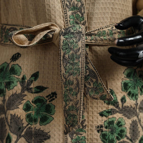 Sanganeri waffle weave handwoven bath robe 12 - handcrafted