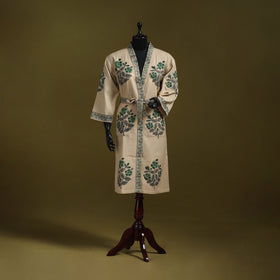 Sanganeri waffle weave handwoven bath robe 12 - handcrafted