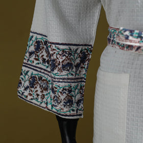 Sanganeri waffle weave handwoven bath robe 13 - handcrafted