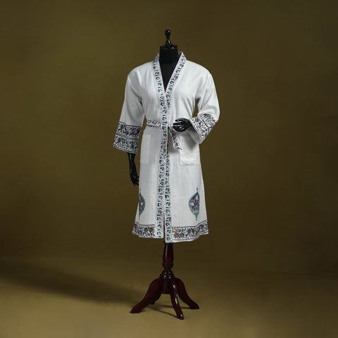 Sanganeri waffle weave handwoven bath robe 13 - handcrafted