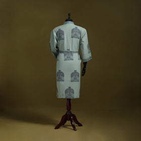 Sanganeri waffle weave handwoven bath robe 14 - handcrafted