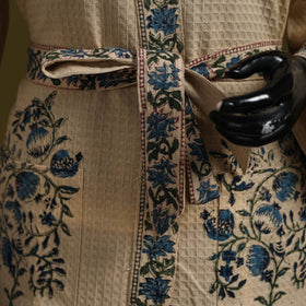 Sanganeri waffle weave handwoven bath robe 15 - handcrafted