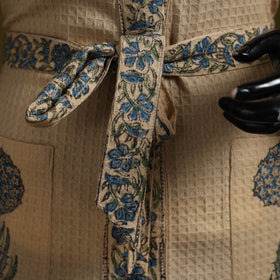 Sanganeri waffle weave handwoven bath robe 17 - handcrafted