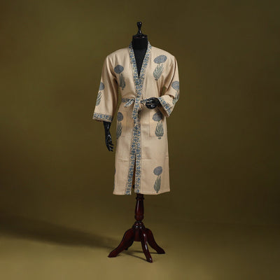 Sanganeri waffle weave handwoven bath robe 17 - handcrafted