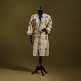 Sanganeri waffle weave handwoven bath robe 17 - handcrafted