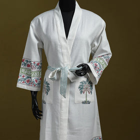 Sanganeri waffle weave handwoven bath robe 19 - handcrafted