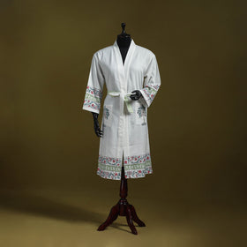 Sanganeri waffle weave handwoven bath robe 21 - handcrafted