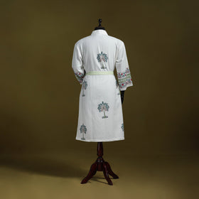 Sanganeri waffle weave handwoven bath robe 21 - handcrafted