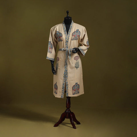 Sanganeri waffle weave handwoven bath robe 22 - handcrafted