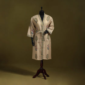 Sanganeri waffle weave handwoven bath robe 23 - handcrafted