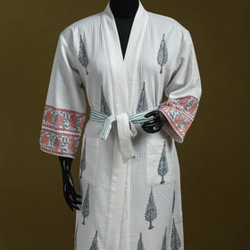 Sanganeri waffle weave handwoven bath robe 25 - handcrafted