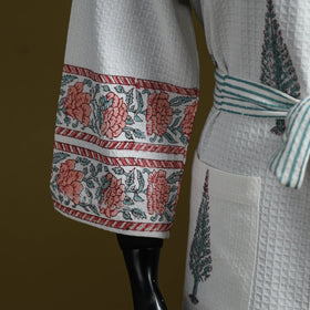 Sanganeri waffle weave handwoven bath robe 25 - handcrafted